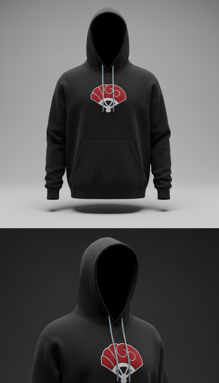 Obsidian Uchiha Clan heavyweight hoodie