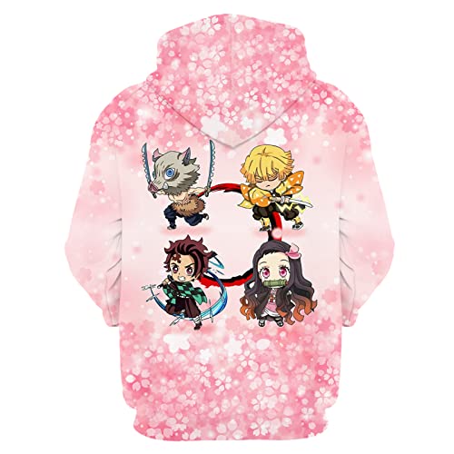 Demon Slayer Pink Chibi Tanjiro Team Hoodie
