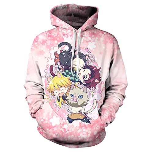 Demon Slayer Pink Chibi Tanjiro Team Hoodie